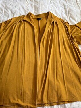 J Jill Wearever Collection Womens Plus Size 4X Mustard Yellow Cardigan